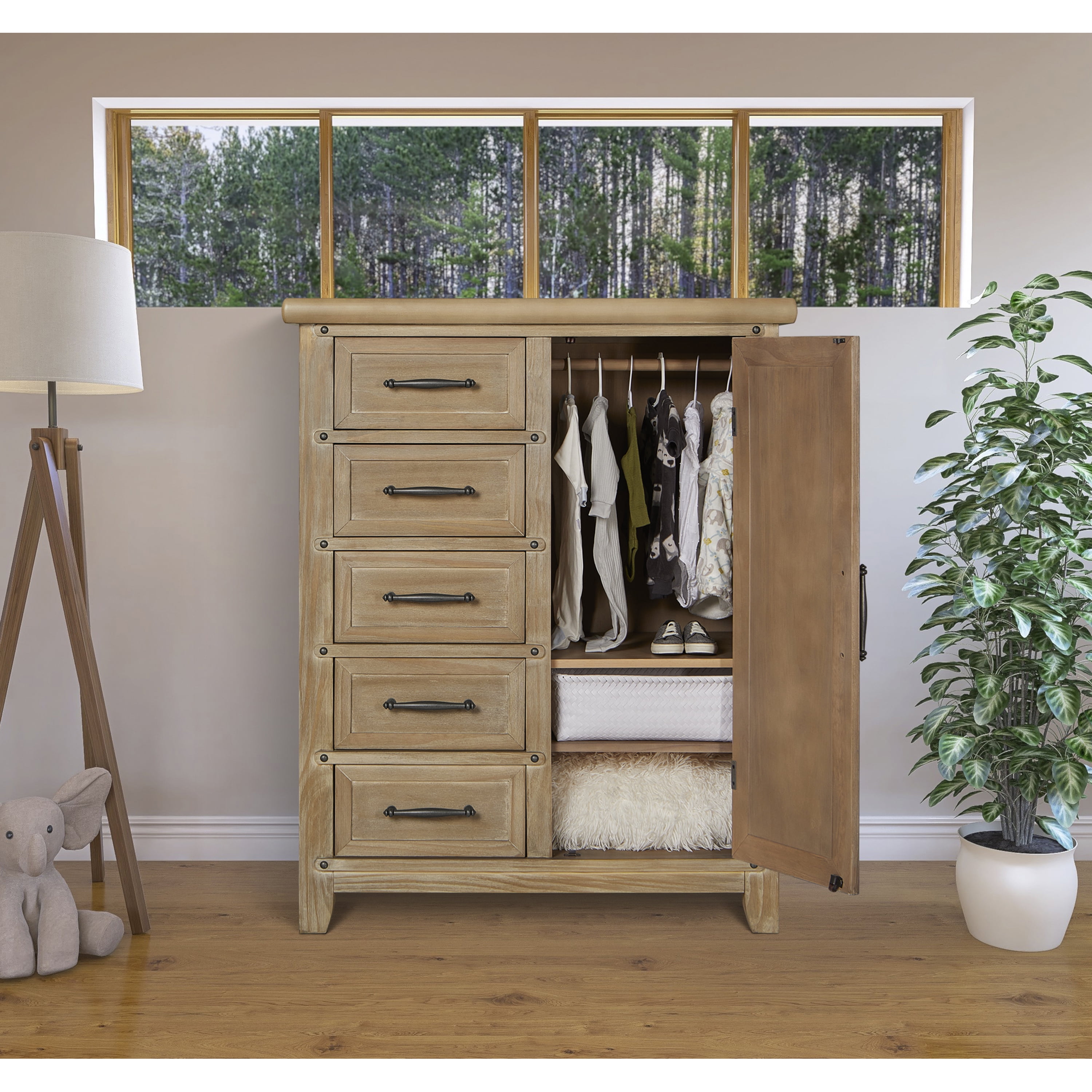 Evolur Andorra Chifferobe, Designed for Storage, Solid and Sturdy Build, Barnwood