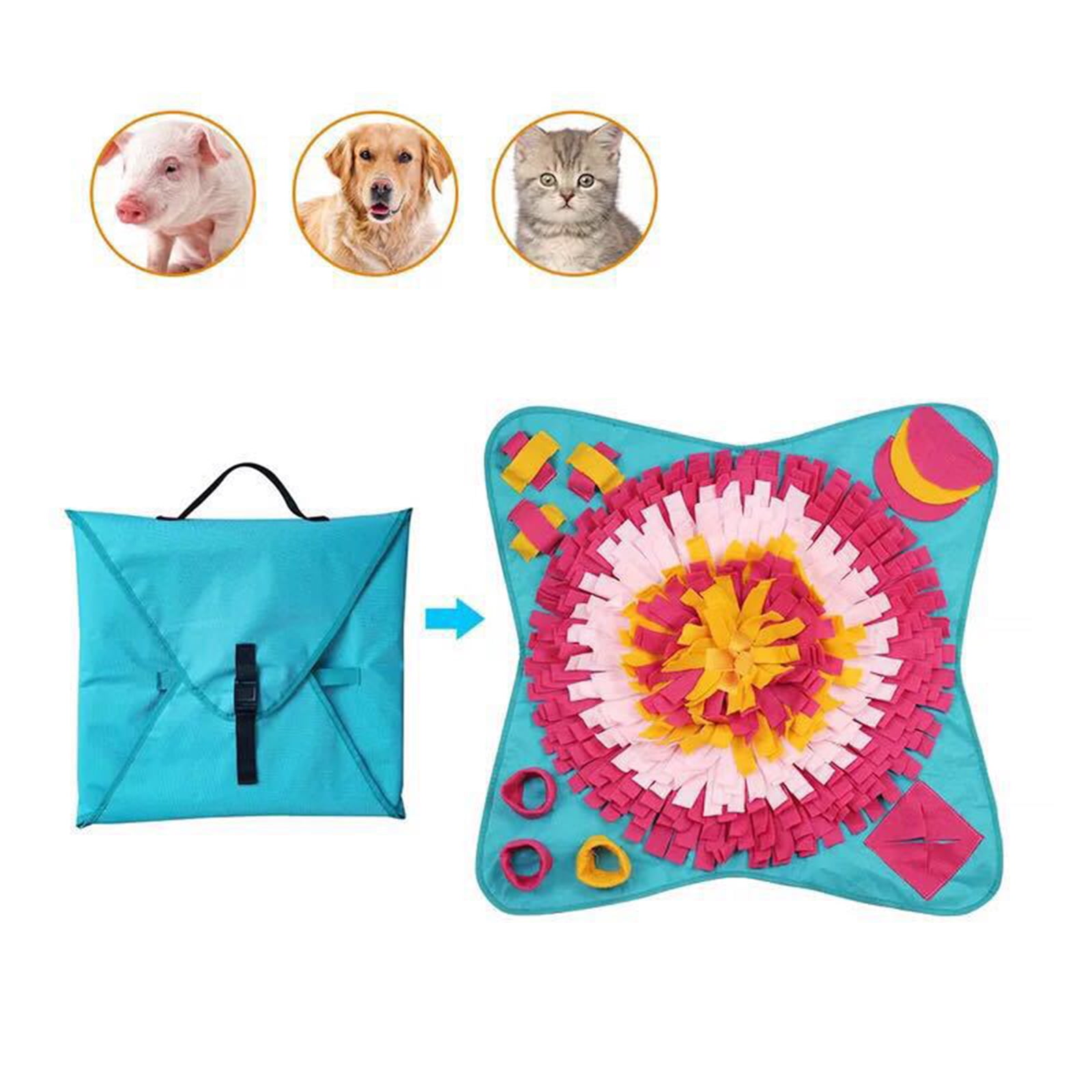 BQBQERT Dog Plush Toy Stuffed Treat Dispensing Flower Interactive Chew Relieving Stress Improving for Health
