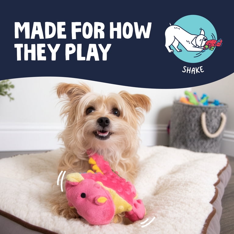 goDog Dragons Squeaky Plush Dog Toy, Chew Guard, Small photo 5