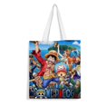 thumbnail image 1 of One Piece Bolso de tela con estampado de lienzo para mujer, bolsa de compras reutilizable y estética, con cremallera interior, regalo para mujer,40*45cm., 1 of 6
