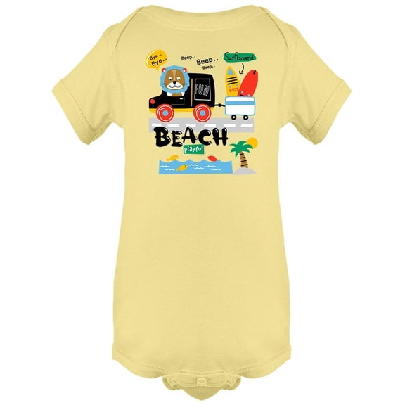 Beach Day With Cute Lion Bodysuit Infant -Image by Shutterstock, Newborn