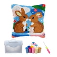 thumbnail image 1 of Rivenza Latch Hook Cushion Cover DIY Home Decor Bunny Pattern for Adults Sofa Decor Pre Style A, 1 of 8