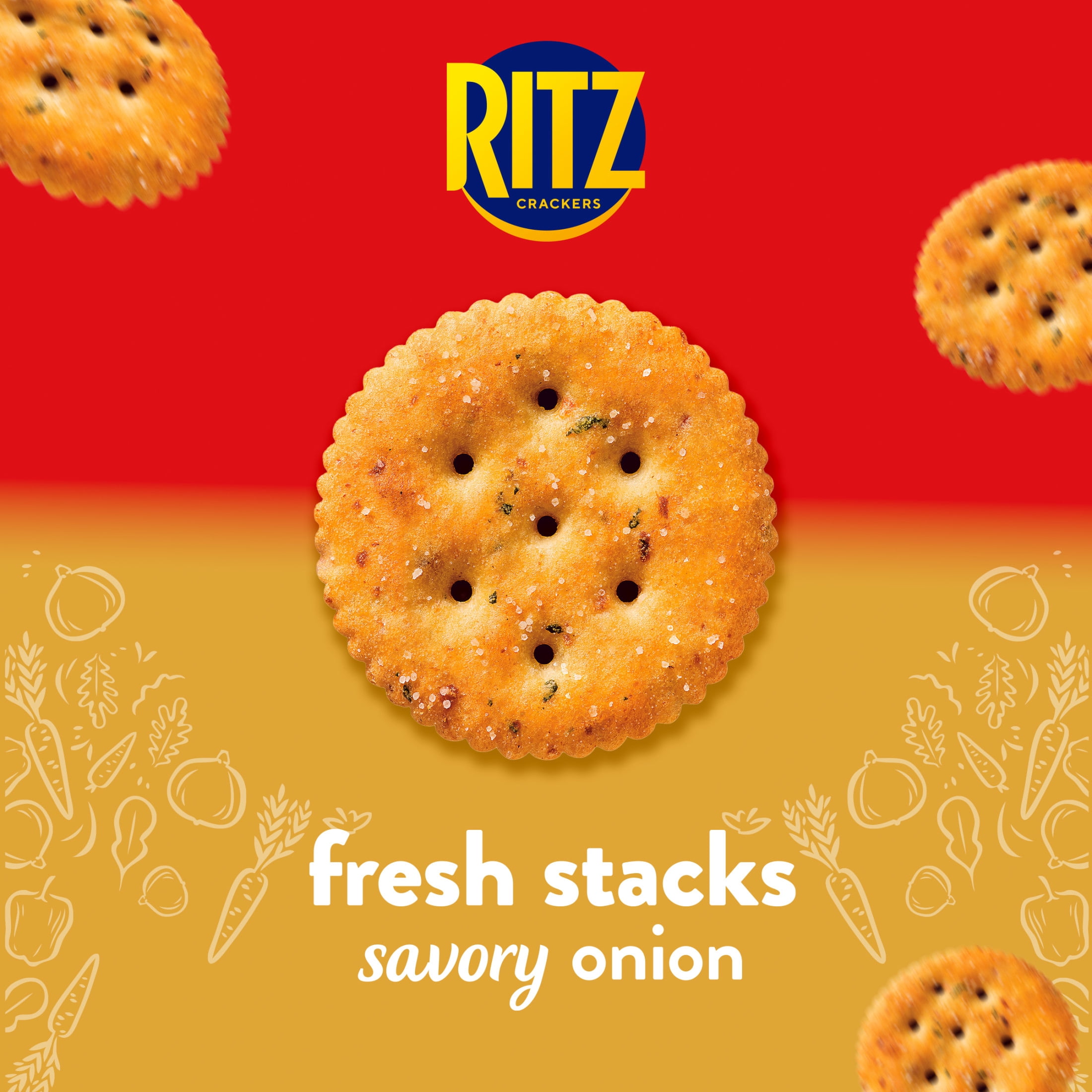 (3 pack) RITZ Fresh Stacks Savory Onion Crackers, Travel Snacks, 11.5 oz (8 Multi Snack Packs)