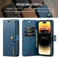 thumbnail image 6 of For iPhone 14 Pro Max DG.MING Crazy Horse Texture Detachable Magnetic Leather Phone Case,Blue,For iPhone 14 Pro Max, 6 of 9