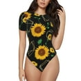 thumbnail image 2 of Picia Flower (2) Womens One Piece Swimsuits Modest Tummy Control Bathing Suits Lace Up Slimming Swim Suit-Large, 2 of 9