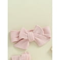 thumbnail image 6 of Yunliwuli Baby Girl Long Sleeve Rompers Infant Ribbed Tulle Round Neck Bodysuit Headband Newborn Solid Color Jumpsuits, 6 of 10
