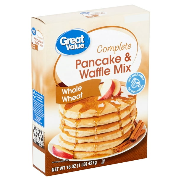 Great Value Whole Wheat Complete Pancake & Waffle Mix, 16 oz Walmart