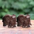 thumbnail image 1 of OULII 1Set Handcrafted Bamboo Elephant Statue Decor for Meditation Zones with Dark Brown Finish, 1 of 3