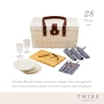 thumbnail image 5 of Twine Tahoe Cream Picnic Basket for 4, Party and Outdoor Gifts 28 Piece Set, 5 of 9