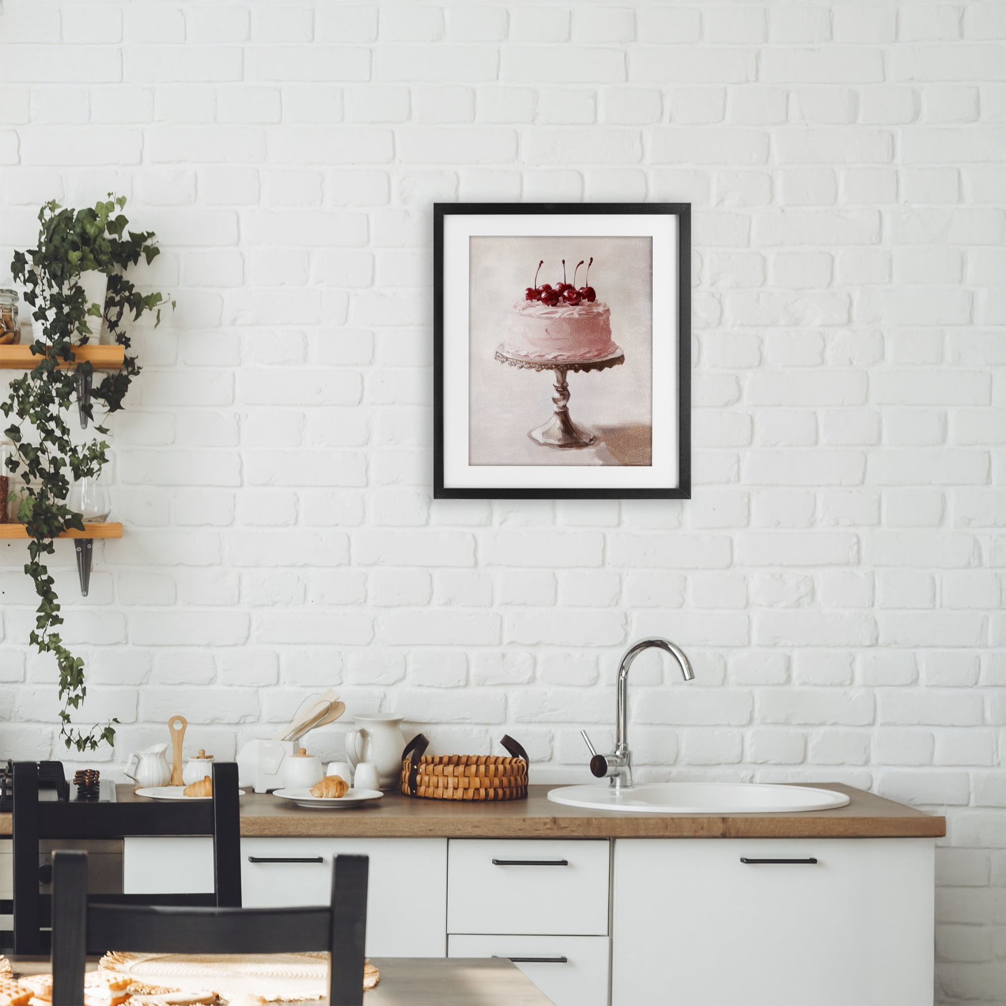 Stupell Industries Cherry Cake Delight Black Framed Print Under Glass, design by Svetlana Aleynikova
