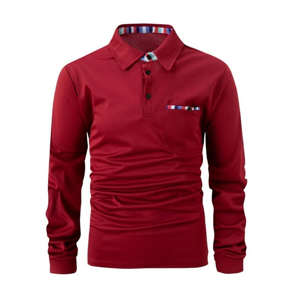 Handshe Hot Sale! Men's Fashion Casual Long - Sleeve Button Lapel Pockets Polo Sweatshirt