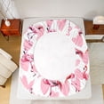 thumbnail image 5 of Homewish Tropical Animal Flamingo Bed Sheets,Kawaii Lovea Pattern King Sheets,Pink White Sheet Set For Girls Teens,Breathable Home Decor,4pcs, 5 of 7