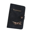 thumbnail image 3 of Funda para pasaporte de piel sintética, tarjetero, organizador de documentos de moda para pasaporte negro, 3 of 9