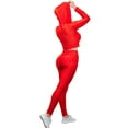 thumbnail image 4 of MixMatchy Women's Solid Scrunch Butt Lift Zip Up Crop Jacket Work Out Yoga Leggings Set Outfit, 4 of 5