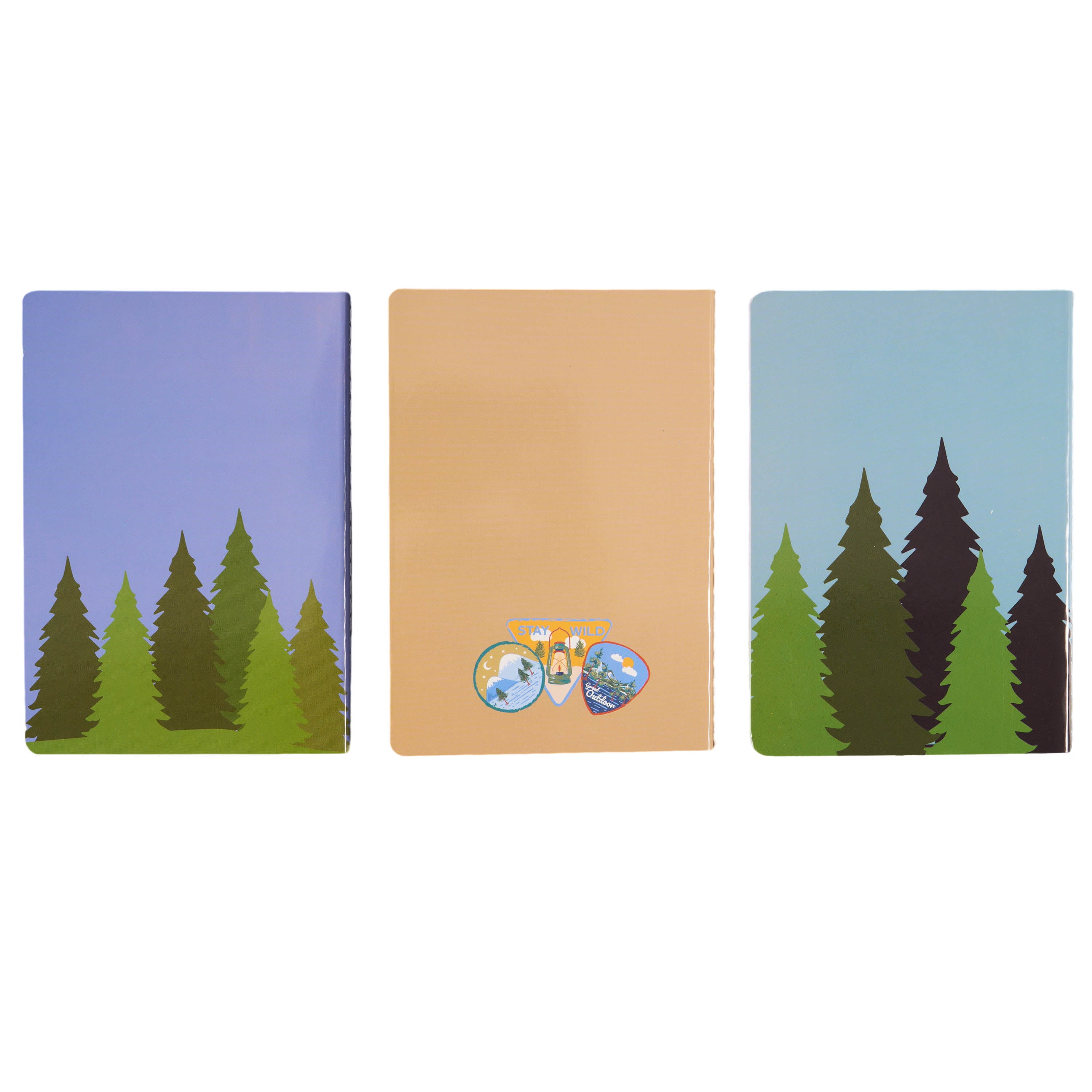 U Style Set of 3 Mini Journals, Camping Designs