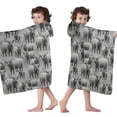 thumbnail image 4 of Gray Highland Cow Group Pattern Hooded Bath Towel，50"x30" for Ages 3 To 12 Kids, Quick Dry Lightweight Soft Microfiber Hood Beach Towel Cover Up for Kids, 4 of 7