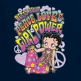 thumbnail image 5 of Wild Bobby Betty Boop Peace, Love and Girl Power Betty Boop Unisex Hoodie Sweatshirt, Navy, XX-Large, 5 of 5