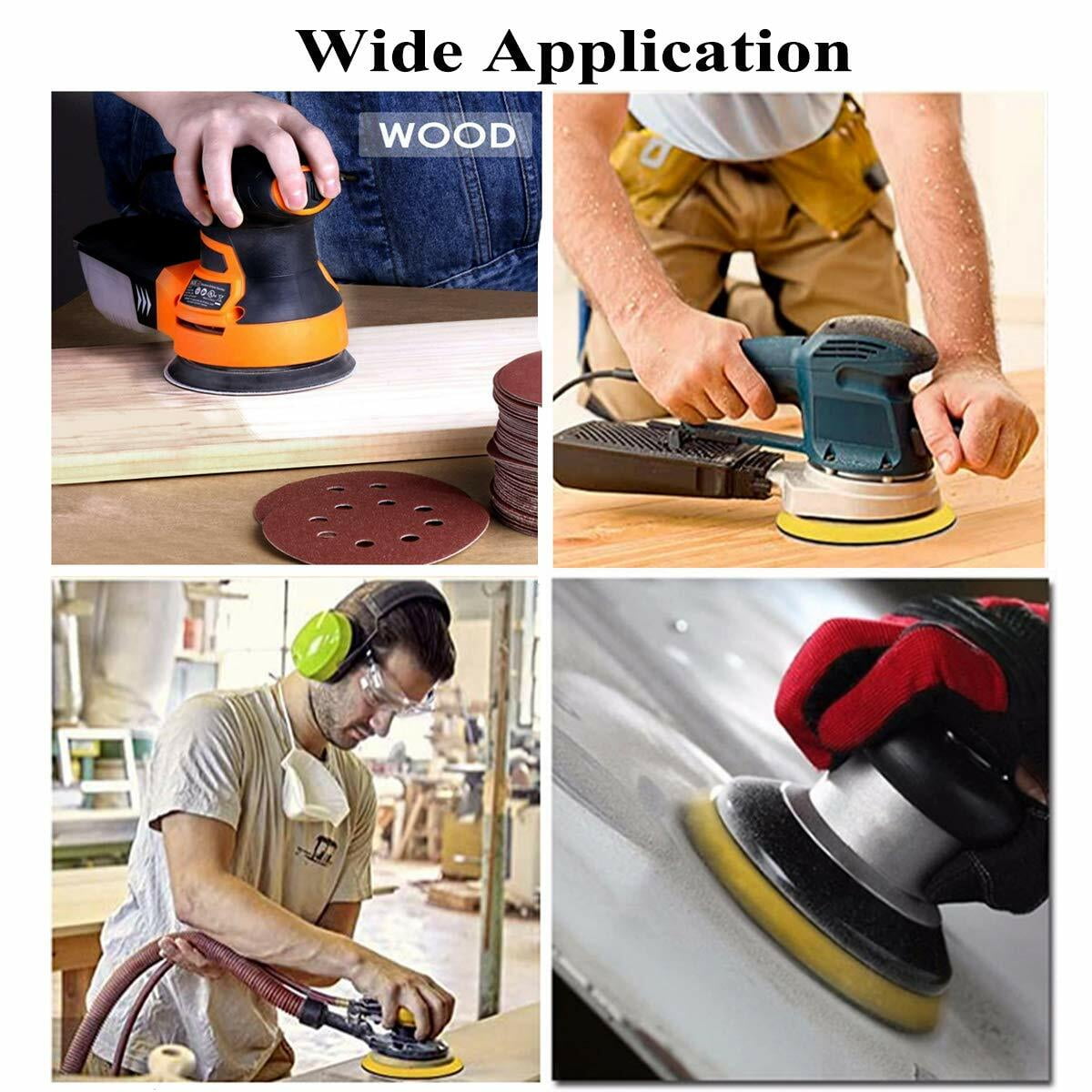 SATC 120Pcs 5" Sanding Discs Hook and Loop 8-Hole Orbital Sander Sandpaper 800-2000 Grit for Polishing