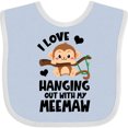 thumbnail image 3 of Inktastic Monkey I Love Hanging out with My Meemaw Boys or Girls Baby Bib, 3 of 4