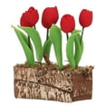 thumbnail image 2 of Artificial Tulips Flower Ornament 1:12 Doll House Garden Decor Simulated Model Miniature Accessory Red, 2 of 14