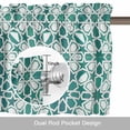 thumbnail image 6 of Abstract Floral Valance Curtain Retro Teal Green Geometric Texture Ornate Vintage Window Valances Rod Pocket Short Curtains Window Treatments for Kitchen Bedroom Bathroom Laundry 54" x 18", 6 of 9