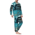 thumbnail image 2 of Yiaed Realistic Ocean Shark Print Men’s Pajamas Set - Long Sleeve Button Down Sleep Shirt and Pajama Bottoms Sleepwear Set Mens Pjs Sets Men's Pajama Bottoms-X-Large, 2 of 7