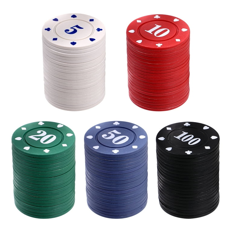 Counting Chips 400-Piece Plastic Poker Chips Set - 4 Colors For Counting Games & Math Learning Mini Poker Set