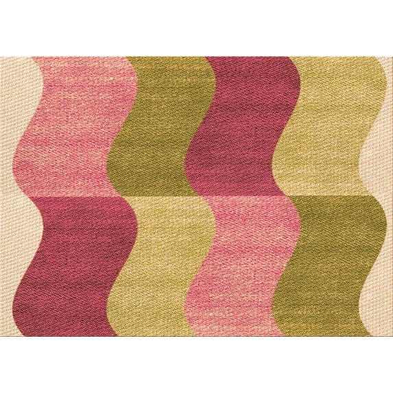 Ahgly Company Indoor Rectangle Patterned Yellow Orange Area Rugs, 5' x 8'