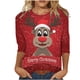 thumbnail image 2 of Ichuanyi liquidación de la moda femenina de la moda holgada 3/4 mangas blusa redonda de cuello redondo ICHUANYI WER202308212175, 2 of 4