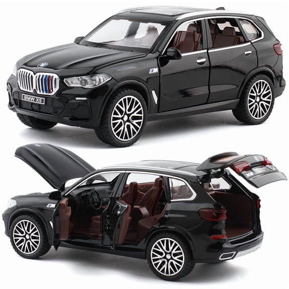 1:32 BMW X5 SUV Alloy Car Diecast Model Sound & Light Pull Back Toy Car Central Control Ornaments Trendy Display Ornament Toy