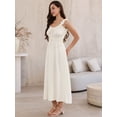 thumbnail image 4 of DARING DIVA Women's Spaghetti Strap Square Neck A Line Flowy Dress XL Apricot, 4 of 6