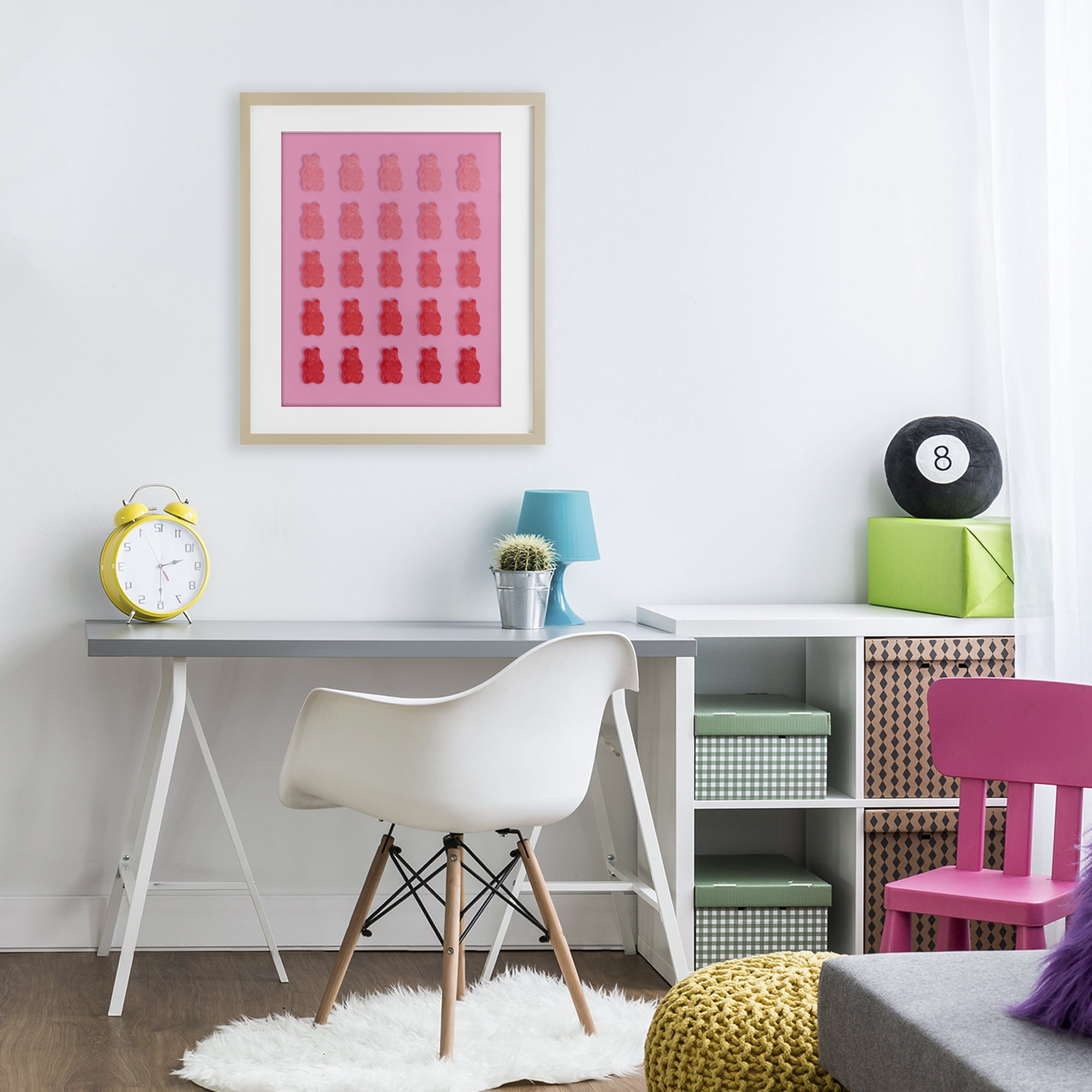 Stupell Industries Pink & Red Bear Gradient Birch Framed Print Under Glass, design by LISH Creative