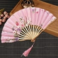 thumbnail image 3 of Performance Hand Fan Japanese Style Tassel Vintage Stage Performance Flower Print Party Dance Folding Fan Party Favors, 3 of 8