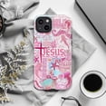 thumbnail image 6 of Pink Christian Bible Verse Phone Case with Ocean Theme, Inspirational Scripture and Jesus Design Phone Cover for iPhone 16 15 14 13 12 11 Pro Max Plus Mini, 6 of 6