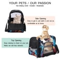 thumbnail image 3 of Starry Animals Stylish Fabric Cat Carrier - 900D Oxford Cloth, Sherpa Base - Comfy & Lightweight Pet Bag for Travel - Nylon Webbing Handles - Ideal for Small-Medium Cats -Spacious Transport, 3 of 7