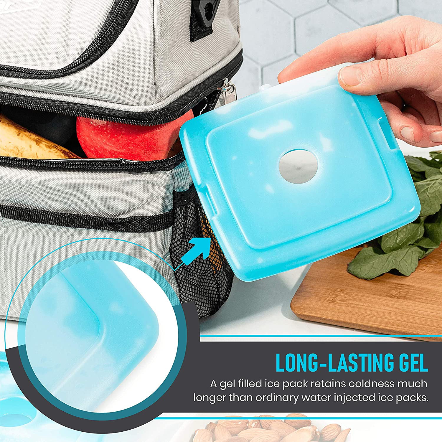 Portable Ice Packs Slim Long-Lasting for Lunch Box Camping