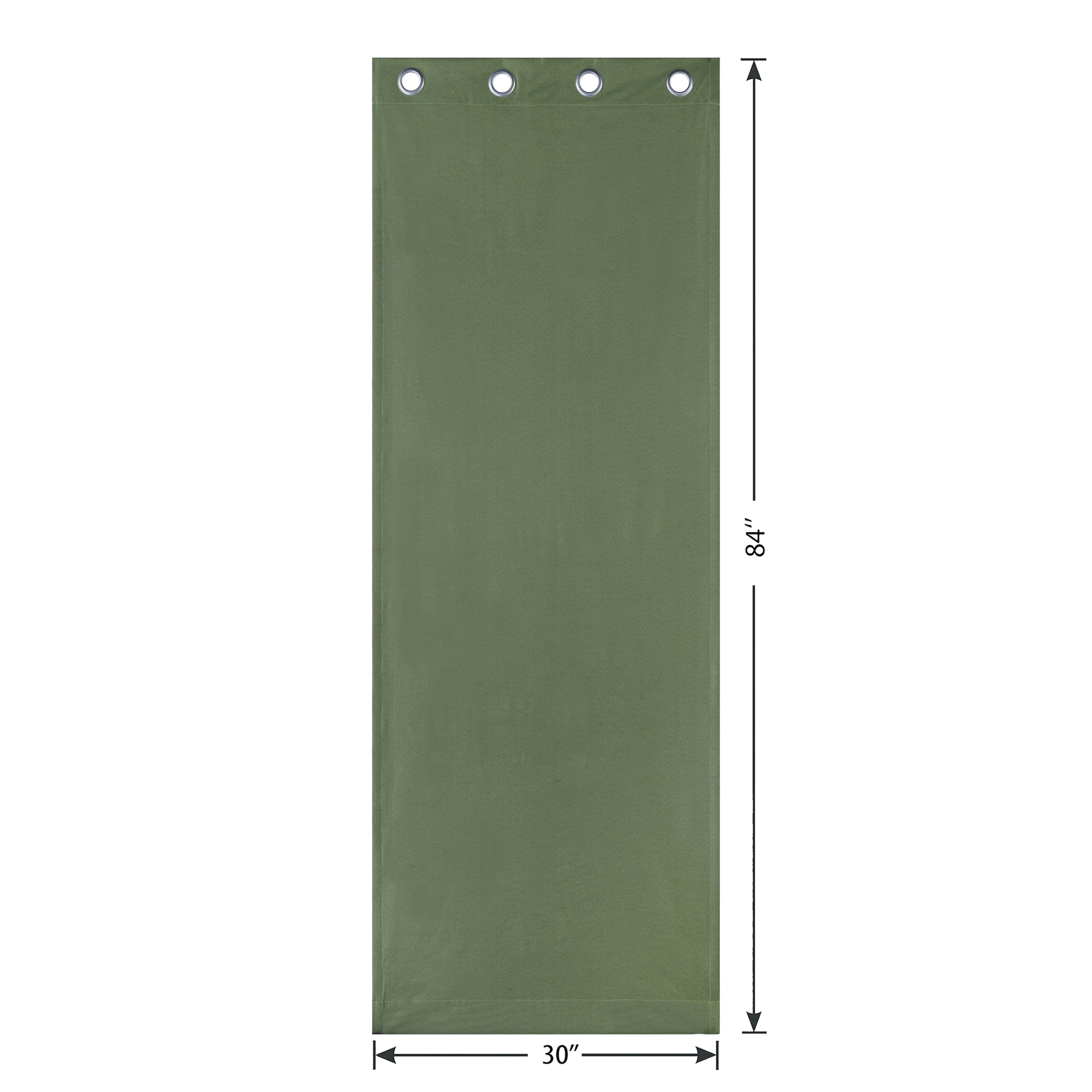 Mainstays Green Solid Blackout Grommet Curtain Panel Pair, Set of 2, 30" W x 84" L