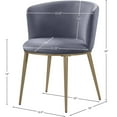 thumbnail image 3 of Meridian Furniture Skylar Gray Velvet Dining Chair (Set of 2), 3 of 7
