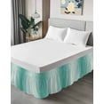 thumbnail image 4 of Ombre Bed Skirt Teal Green Gradient Bed Skirts California King Size 16 Inch Drop, Wrap Around Dust Ruffle&nbsp;Bedskirt with Adjustable Elastic Belt for Queen Size Beds, 4 of 7