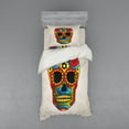 thumbnail image 2 of Ambesonne Sugar Skull Bedding Set 4 Pcs, Latin Macabre Myth, Queen, Multicolor, 2 of 3