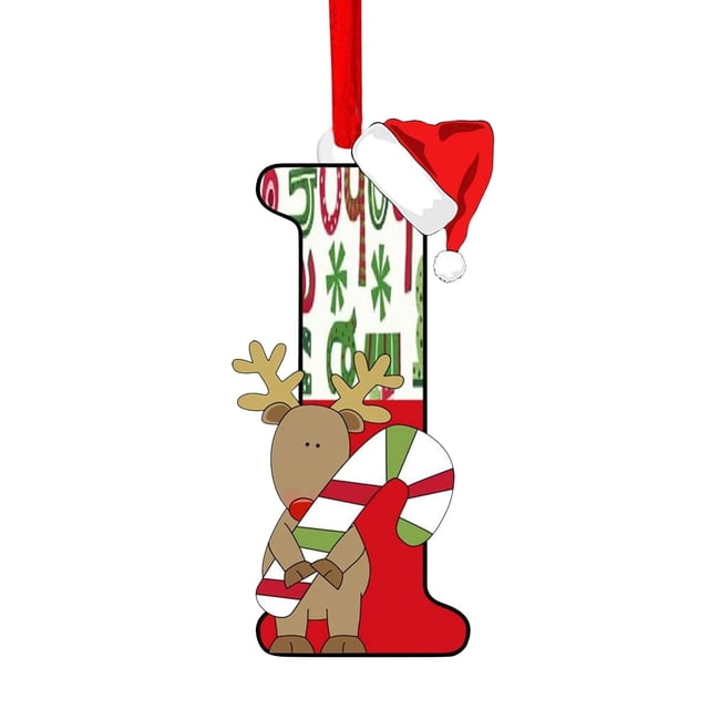 Adorno navideño personalizado con 26 letras para colgar en el árbol de Navidad.