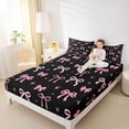 thumbnail image 3 of Manfei Pink Bow Bed Sheets For Girls,Dreamy Princess Style King Sheets For Kids,4pcs, 3 of 6