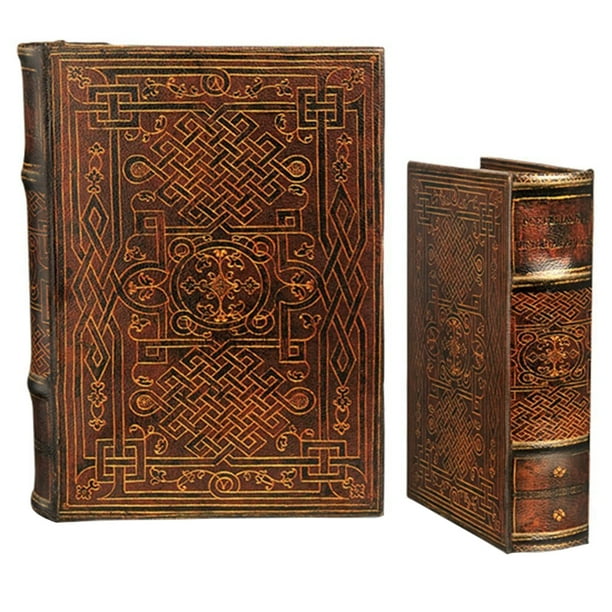 Vintage Design Celtic Knot Motif Irish Decorative Leather Book Box Set