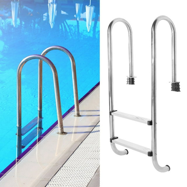 Reasonable Structure Stainless Steel Pool Ladder, Anti Slip Pool Ladder, Private Garden Swimming Pool for Large Swimming Pools Open Air Entertainment Bath Hall