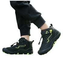 Boys Girls Hiking Sneakers High Top Lace-Up Lightweight Breathable Athletic Shoes Tennis Soccer Sports Shoes for 6-13Y