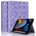 thumbnail image 4 of Elastic Band PU Leather Case for iPad Pro 10.5" / Air 3 2019, for iPad 10.2" 2021/2020/2019 with Pencil Holder, Smart Folio Cover Adjustable Stand - Auto Wake/Sleep and Multiple View Angles, Purple, 4 of 8