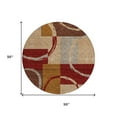 thumbnail image 3 of HomeRoots 612601 8 ft. Wheat & Burgundy Round Geometric Washable Indoor & Outdoor Area Rug, 3 of 5