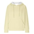 thumbnail image 5 of Xudanell Women Hoodies Solid Color Sweatshirt for Women Loose Fit Fall Clothes Warm Pullover Vintage Sweatshirt with Hood, 5 of 7