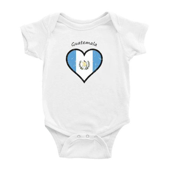 Guatemala Flag Heart Love Funny Baby Bodysuit Clothes