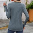 thumbnail image 5 of mihongmao Fashion Fall Clothes for Women Fashion Women's Solid Color Knitted Round Neck Pullover Long Sleeved Top, Navy S, 5 of 7